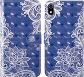 Voor Xiaomi Redmi 7A 3D-schilderij Gekleurd tekeningpatroon Horizontaal Flip TPU + PU-lederen hoes met houder & kaartsleuven & portemonnee & lanyard (wit kant)