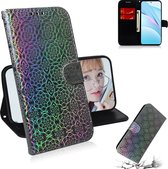 Voor Xiaomi Mi 10T Lite 5G Effen Kleur Kleurrijke Magnetische Gesp Horizontale Flip PU Lederen Case met Houder & Kaartsleuven & Portemonnee & Lanyard (Zilver)