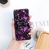 Volledige dekking Glanzende marmeren textuur schokbestendige TPU-hoes voor iPhone X / XS