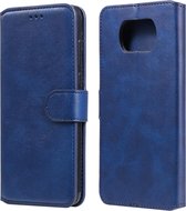 Voor Xiaomi Poco X3 NFC Klassieke Kalfsstructuur PU + TPU Horizontale Flip Leren Case, met Houder & Kaartsleuven & Portemonnee (Blauw)