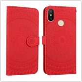 Voor Xiaomi Redmi Note7 Pressed Printing Pattern Horizontale Flip PU Leather Case, met houder & kaartsleuven & portemonnee & & Lanyard (rood)