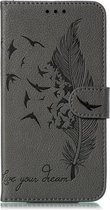 Veerpatroon Litchi Textuur Horizontale Flip Leren Case met Portemonnee & Houder & Kaartsleuven Voor Xiaomi Redmi Note 8 (Grijs)