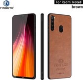 Voor Geschikt voor Xiaomi RedMi Note 8 PINWUYO Pin Rui-serie Klassiek leer, PC + TPU + PU-leer Waterdicht en anti-val All-inclusive beschermende schaal (bruin)