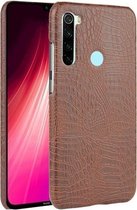 Voor Xiaomi Redmi Note 8 schokbestendige krokodiltextuur pc + PU-hoes (bruin)