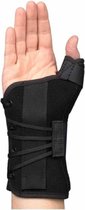 Medspec Ryno Lacer Polsbrace - Zijde: Links - Maat: Large - Kleur: Zwart - Lengte: Kort (19 cm)