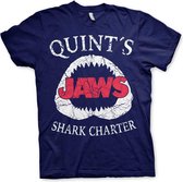 Jaws Heren Tshirt -3XL- Quint's Shark Charter Blauw