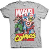 MARVEL - T-Shirt Comics Heroe - Grey (L)