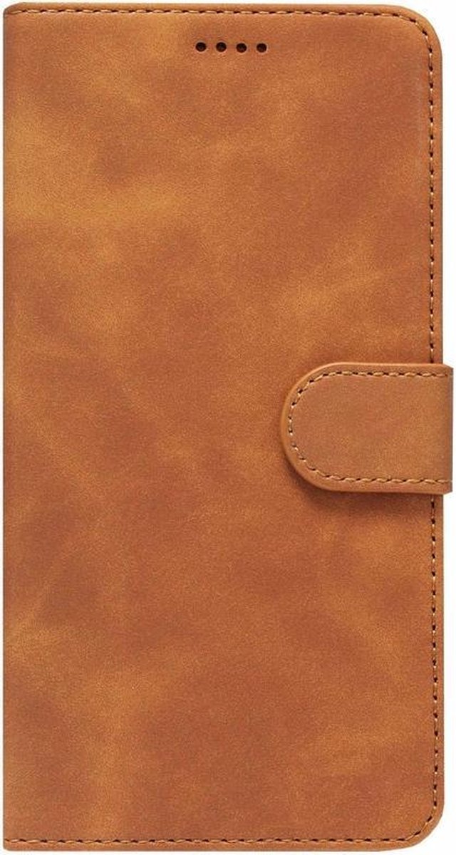 LC.IMEEKE Kunstleren Book Case Portemonnee Pasjes Hoesje Geschikt voor iPhone 12 Pro Max - Bruin