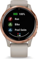 Bol.com Garmin VENU Health Smartwatch - Amoled touchscreen - Stappenteller - 5ATM Waterdicht - Light Sand/Rose Gold aanbieding