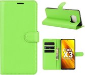 Book Case - Xiaomi Poco X3 Hoesje - Groen