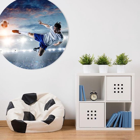Wall Circle Flying Kick - FootballDesign | Plastique Forex 146 cm | Décoration murale de football unique