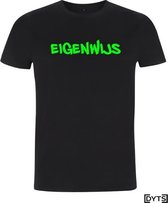 T-shirt | Karaktereigenschappen | Eigenwijs03 - S, fluor green, Dames