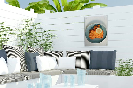Wiener Schnitzel on a plate affiche de jardin toile en vrac 30x40 cm - petit - toile de jardin / toile d'extérieur / Peintures pour l'extérieur (décoration de jardin)