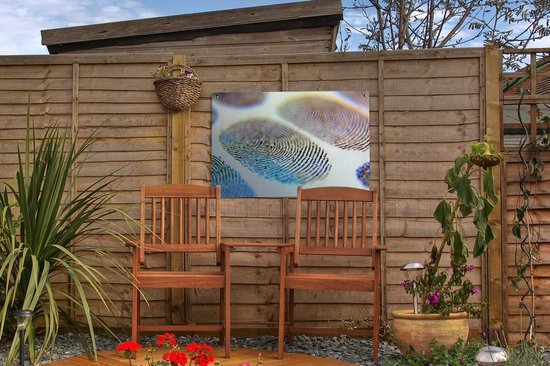 Affiche de jardin empreintes digitales colorées en vrac 60x40 cm - petit - Toile de jardin / Toile d'extérieur / Peintures pour l'extérieur (décoration de jardin)