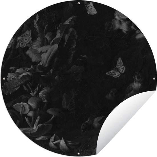 Tuincirkel Dieren en planten - Melchior d'Hondecoeter - 90x90 cm - Ronde Tuinposter - Buiten