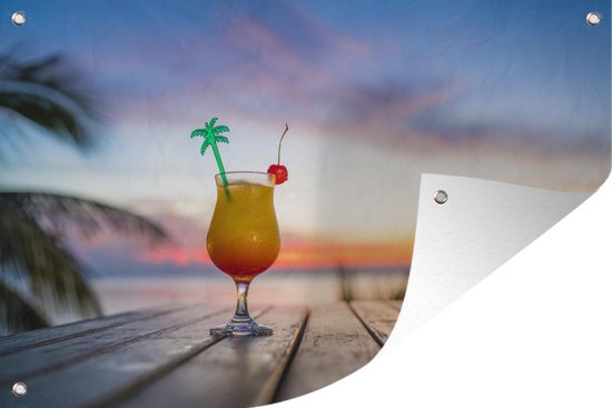 Cocktail au coucher du soleil sur la plage Affiche de jardin 120x80 cm -  Toile de... | bol.com