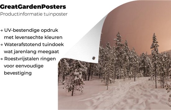 Le soleil s'est couché derrière les montagnes en Laponie.Affiche de jardin 120x80 cm - Toile de jardin / Toile d'extérieur / Peintures d'extérieur (décoration de jardin)