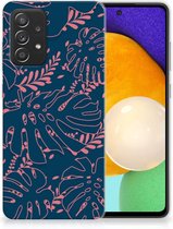 Telefoonhoesje Samsung Galaxy A52 Enterprise Editie (5G/4G) Silicone Back Cover Palm Leaves