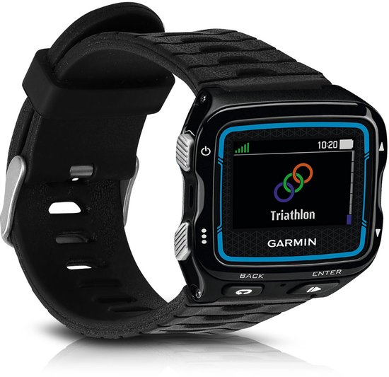 Foto: Kwmobile horlogebandje geschikt voor garmin forerunner 920xt polsband smartwatch bandje van tpu activity tracker horloge band in zwart