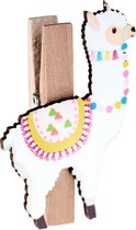 SANTEX - 4 houten lama wasknijpers - Decoratie > Animatie- en knutselproducten