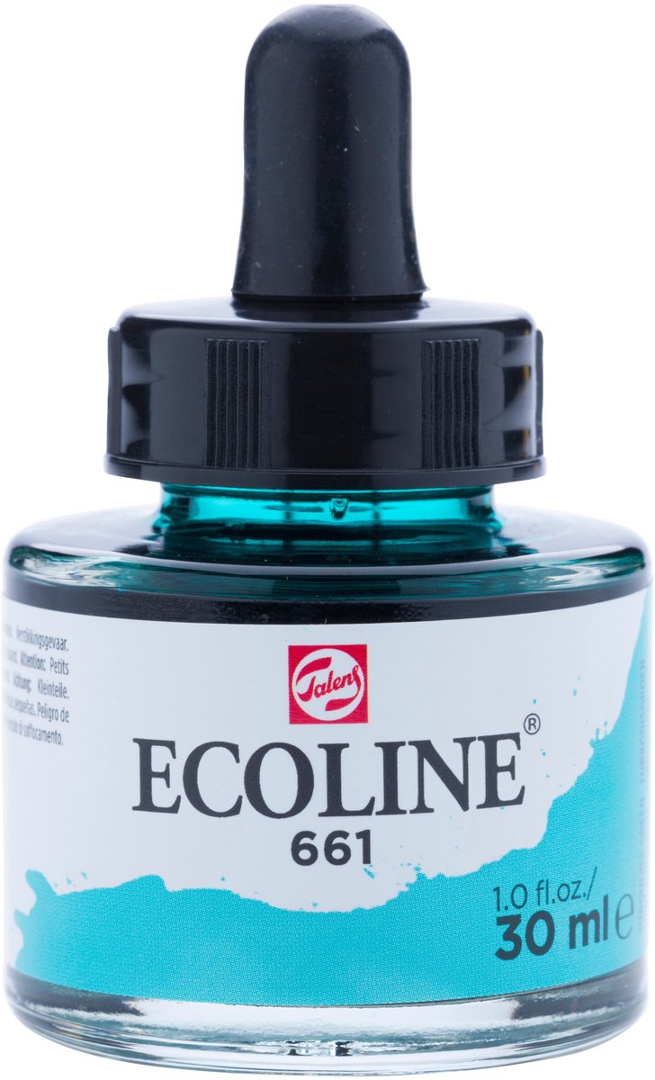 Ecoline Vloeibare Waterverf Flacon 30 ml Turkooisgroen 661