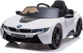 BMW i8 Elektrische Kinderauto 12V - Zwart - Accu Auto voor kinderen met Rubberen banden, Leren Zitje, Bluetooth en Afstandsbediening