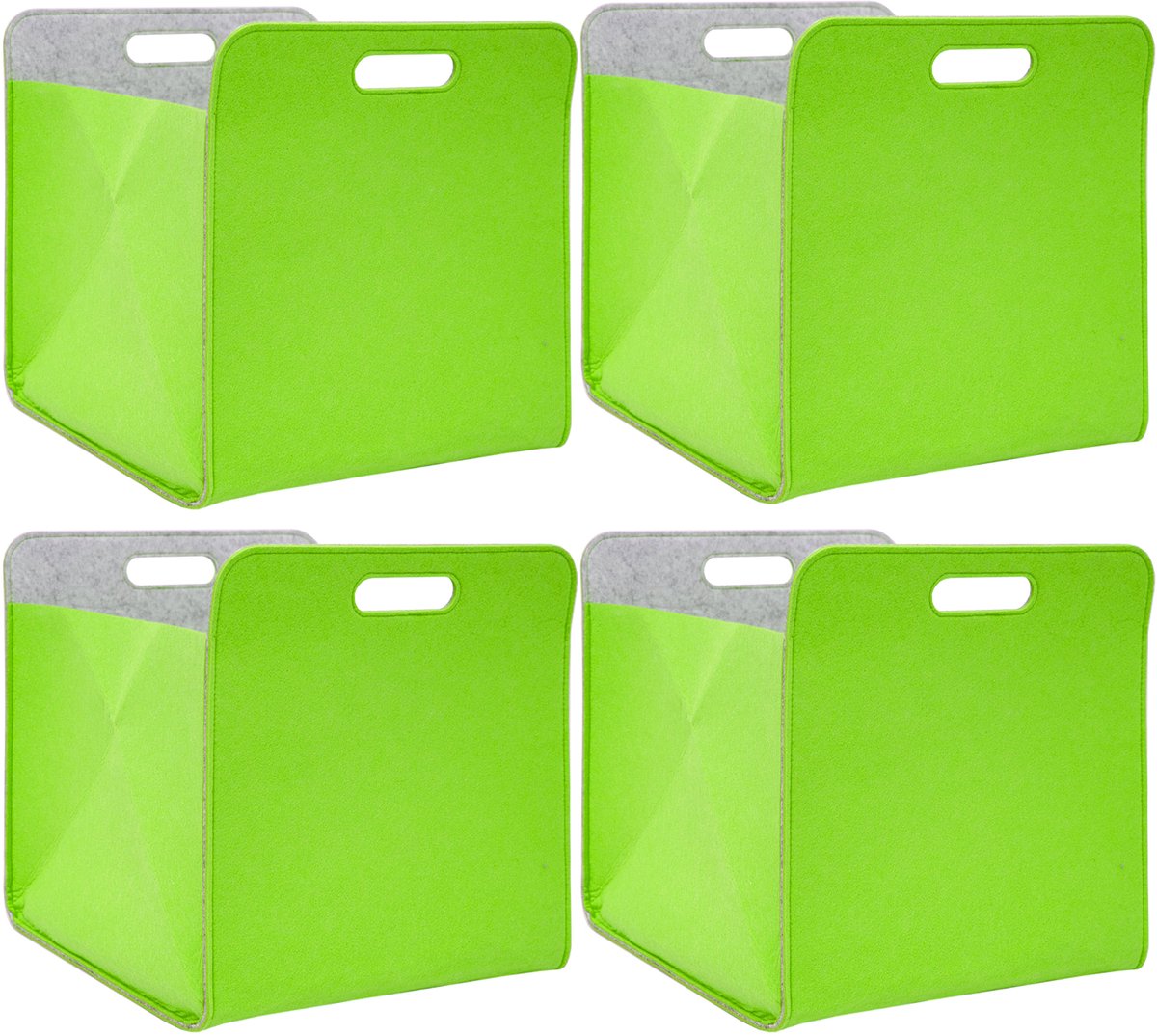 Recycled Vilt: Set van 4 Opbergmanden 33x38x33 Opbergbox voor Kallax Inzet Vilten Mand Opbergbak