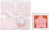 Interbaby Deken Met Lamp Junior 80 X 110 Cm Fleece Roze 2-delig