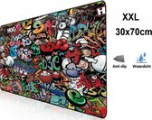 Muismat Gaming XXL 70x30cm bureau onderlegger | Gaming Muismat | Mousepad | Pro Muismat XXL | Anti-slip | Desktop Mat | Computer Mat | Grafitti Art Edition uitvoering