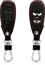 kwmobile autosleutelhoes voor Ford 3-knops autosleutel Keyless Go - Hoesje van imitatieleer in wit / zwart - Don't Touch My Key design