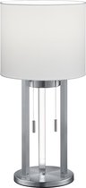 LED Tafellamp - Torna Tondira - 6W - Warm Wit 3000K - E27 Fitting - 4-lichts - Rond - Mat Nikkel - Aluminium/Textiel