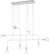 LED Hanglamp - Torna Conar - E27 Fitting - Rechthoek - Mat Wit - Aluminium