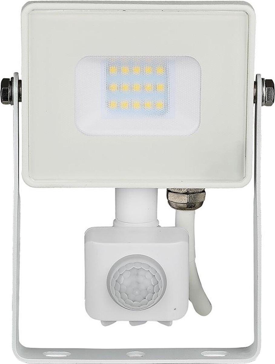 SAMSUNG - LED Bouwlamp 10 Watt met Sensor - LED Schijnwerper - Nirano Dana - Warm Wit 3000K - Mat Wit - Aluminium