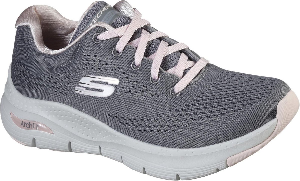 Skechers Vrouwen/dames Aartschool Fit Sunny Outlook Trainer (Grijs/Roze) -  Schoenen.nl