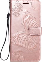 Mobigear Butterfly Telefoonhoesje geschikt voor Samsung Galaxy A31 Hoesje Bookcase Portemonnee - Roségoud