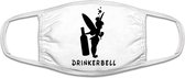 Drinkerbel mondkapje | Peter Pan | drank | tinker bell | disney | grappig | gezichtsmasker | bescherming | bedrukt | logo | Wit mondmasker van katoen, uitwasbaar & herbruikbaar. Geschikt voor