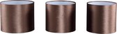 PTMD Sterre brown velvet lampshades set of 6