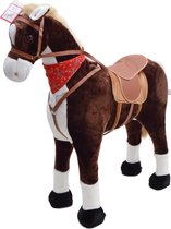 Pink Papaya Pluchen XXL 100 cm Paard - Max - Bijna Levensgroot Speelgoed Paard om op te Rijden - Staand Paard XXL - Speelgoed Paard tot 100 kg Belastbaar - Paard voor Kinderen met