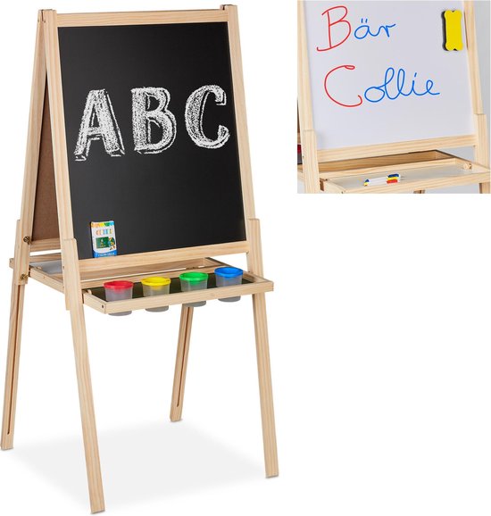 Relaxdays staand - accessoires tekenbord - schoolbord - whiteboard | bol.com