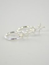 Oorring hanger sterrenbeeld vissen - zilver