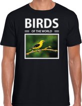Dieren foto t-shirt Wielewaal - zwart - heren - birds of the world - cadeau shirt Wielewaal vogels liefhebber XL