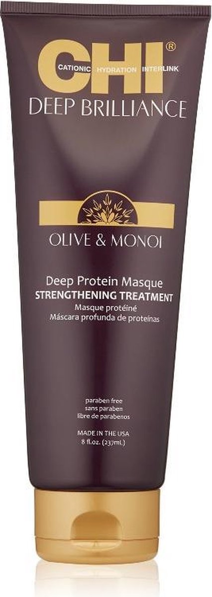 CHI Deep Brilliance Olive & Monoi Deep Protein Masque Strengtening Treatment - Haarmasker droog haar - Haarmasker beschadigd haar