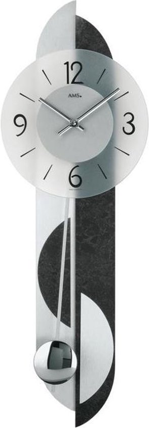 AMS 7299 - Horloge - Aluminium - 23x69 cm - Gris