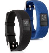 kwmobile 2x armband voor Garmin Vivofit 4 - Bandjes voor fitnesstracker in zwart / donkerblauw