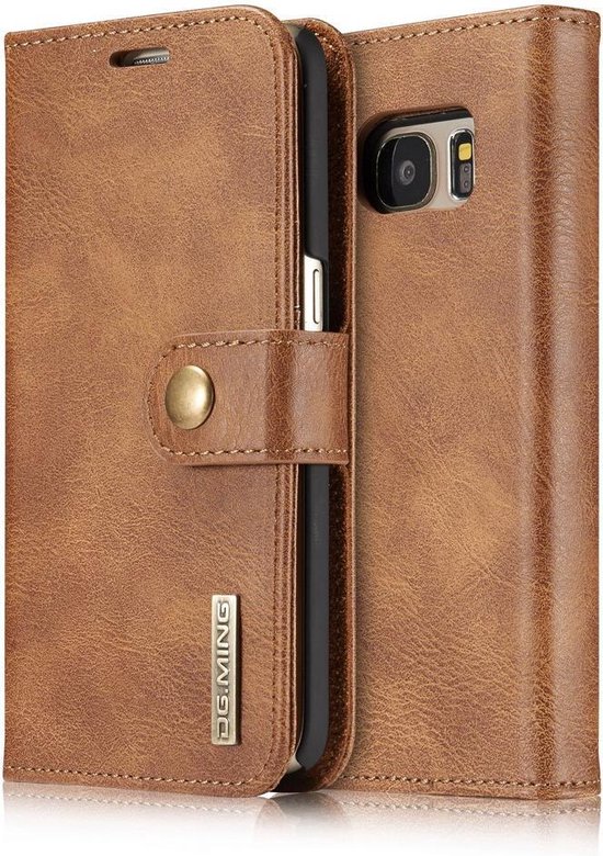 Samsung Galaxy S7 Leren Portemonnee Hoesje - Camel 2-in-1 - DG.Ming | bol.com