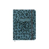 Hobbit schoolagenda 2021-2022 - SOFT POCKET A6 D3 - gebonden - elastieken band - 7 dagen over 2 pagina's - harde kaft - 144 pagina's - blauw panter print - klein A6 formaat