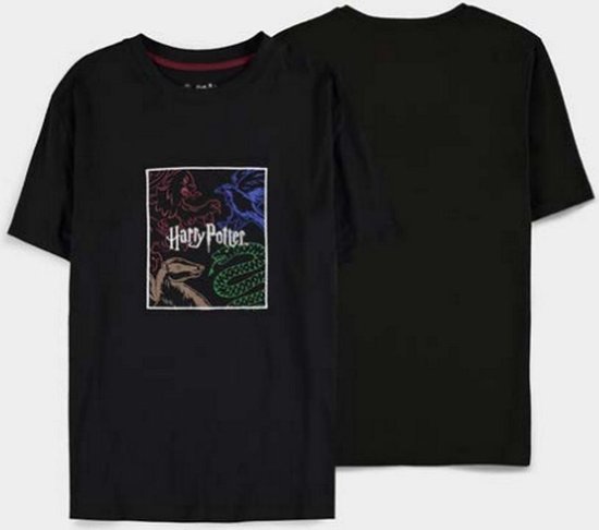 Harry Potter - Houses Dames T-shirt - 2XL - Zwart