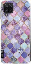 Casetastic Samsung Galaxy A12 (2021) Hoesje - Softcover Hoesje met Design - Purple Moroccan Tiles Print