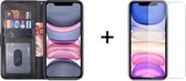 iParadise iPhone 11 Pro hoesje bookcase zwart wallet case portemonnee hoes cover hoesjes - 1x iPhone 11 Pro screenprotector