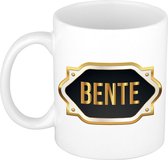 Bente naam cadeau mok / beker met gouden embleem - kado verjaardag/ moeder/ pensioen/ geslaagd/ bedankt